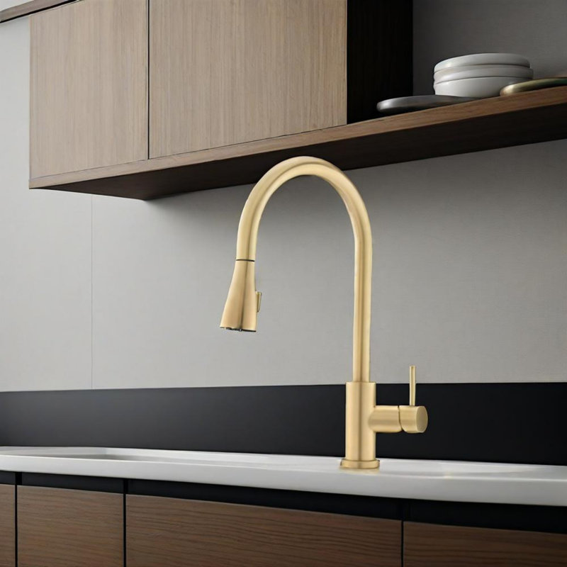 Robinet de cuisine rétractable avec pulvérisateur en acier inoxydable 