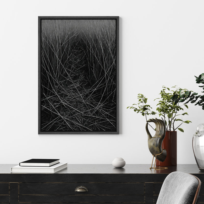 Reproduction d'art encadrée sur toile encadrée pour décoration de salon, Noir, H 24 po x l 16 po, Floater Frame
