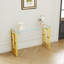 Console en acier inoxydable et verre, table d'appoint Meal-1713660301