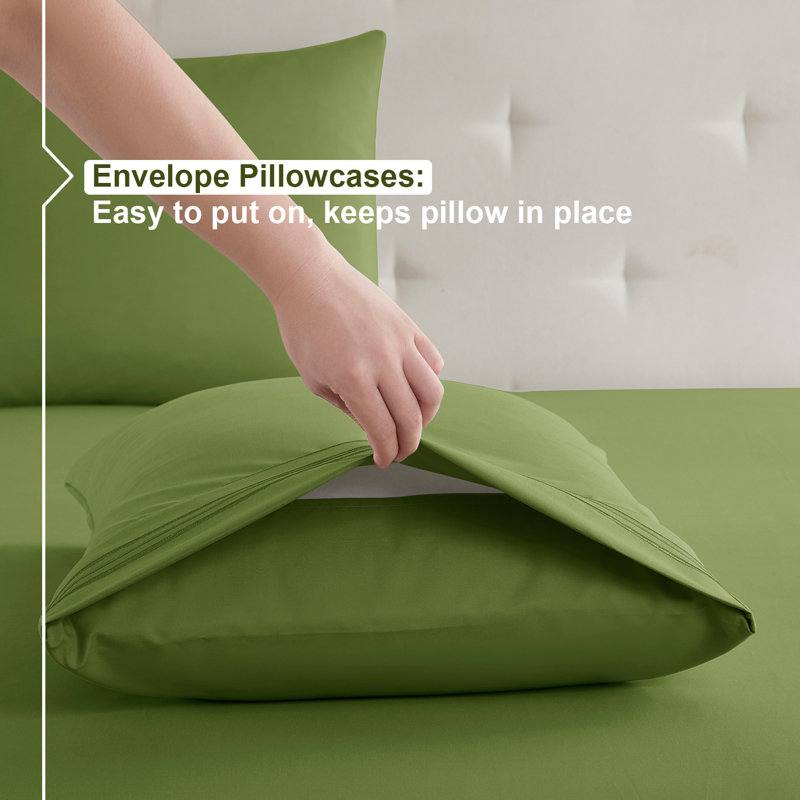 King Size Calla Green Microfiber Deep Pocket Sheet Set