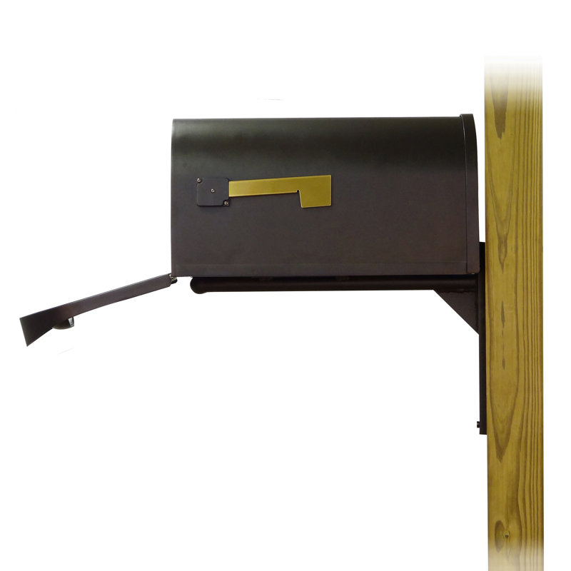 Classic Aluminum Post Mounted Mailbox with Magnetic Closure