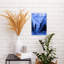 «Lone figure Blue Mountains», art dramatique abstrait de montagne, paysage dramatique-129004476