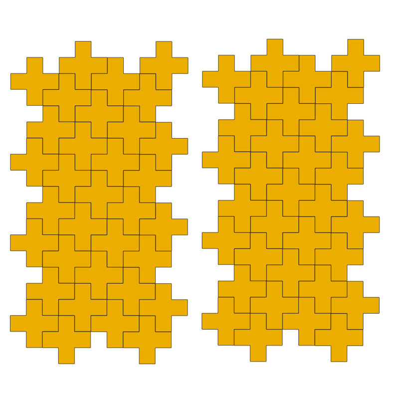 Décalcomanie murale à motifs croisés suisses, H 6 po x l 6 po x P 0,01 po, Jaune signalisation