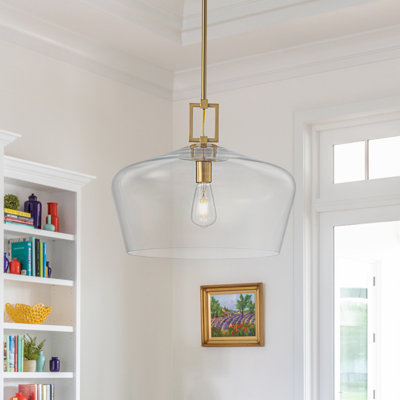 1-Light Mid-Century Modern Geometric Glass Chanderlia