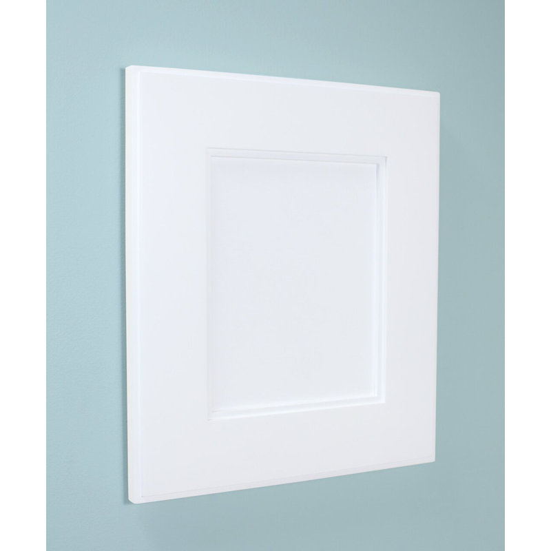 11'' W 14'' H Recessed Framed Medicine Cabinet Mirror 1 Adjustable, Solid Wood White Center Panel