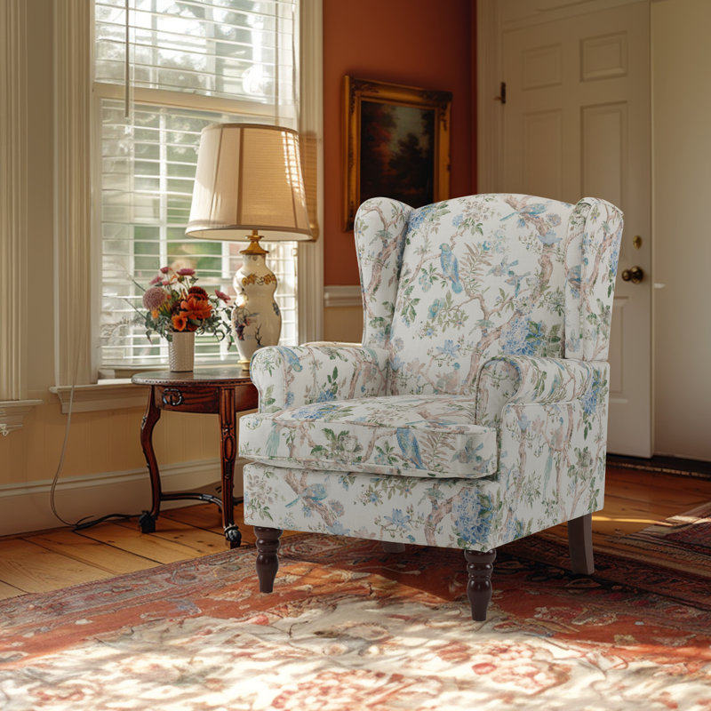 Devonn Upholstered Accent Chair, Brown/Green Floral