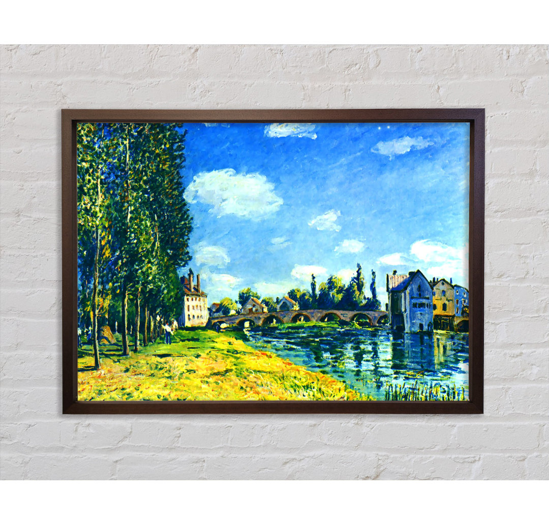 Sisley Bridge of Moret In Summer - Einzelner Bilderrahmen Kunstdrucke auf Leinwand