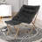 Upholstered Folding Square Saucer, Tufted Cozy Accent Chair with Golden Metal Frame for Living Room-149606725-178458866