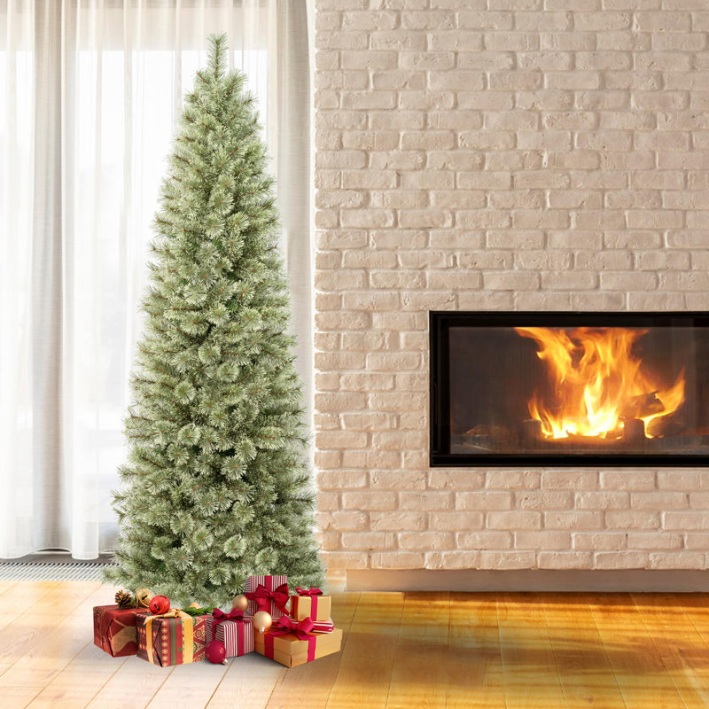National Tree Company, First Traditions Collection, 6Ft Artificial Arcadia Pine Cashmere Slim Christmas Hinged Tree, 7.5' H