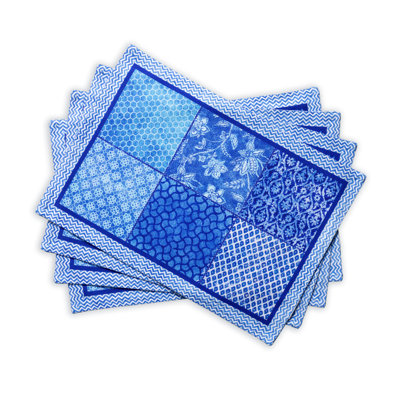 Ensemble de 4 napperons pour la table de salle à manger Maison D'Hermine Indigo Love