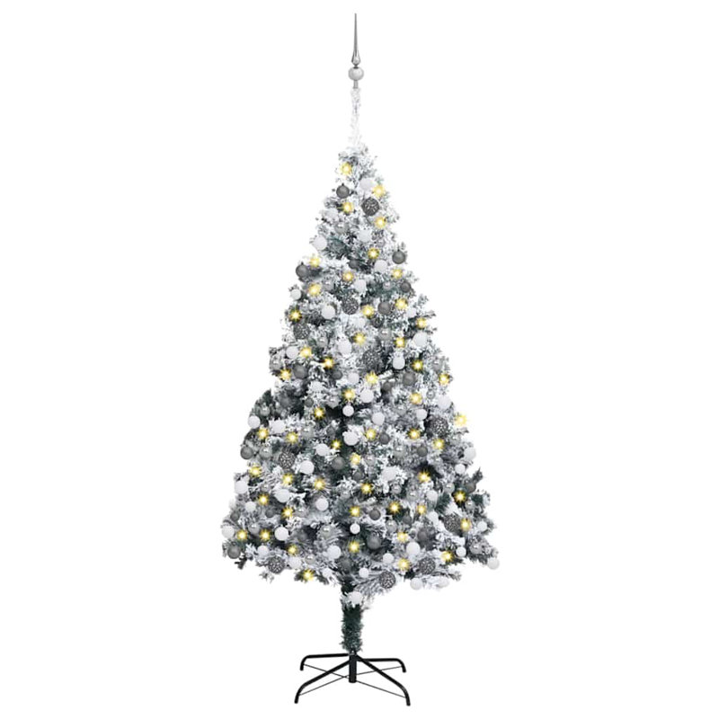 Arbre de Noël artificiel vidaXL blanc 70,9 po PVC et acier et plastique