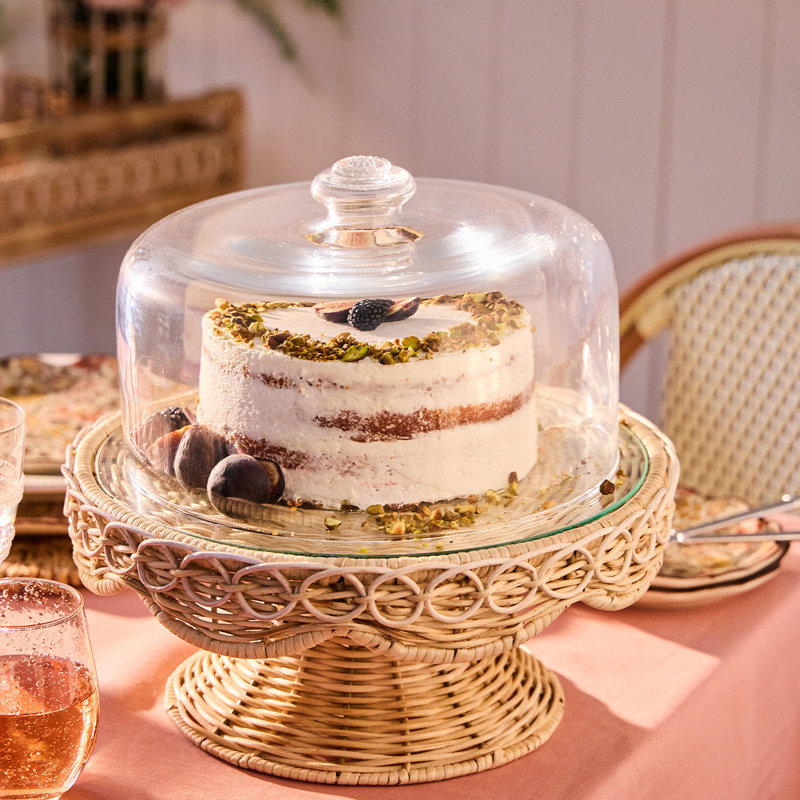 Provence Rattan Cake Stand - Whitewash