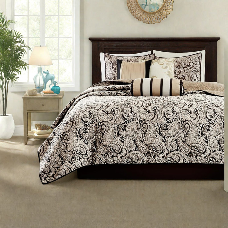 Ensembles de literie en jacquard élégant, coton confortable, courtepointe réversible classique pour la maison