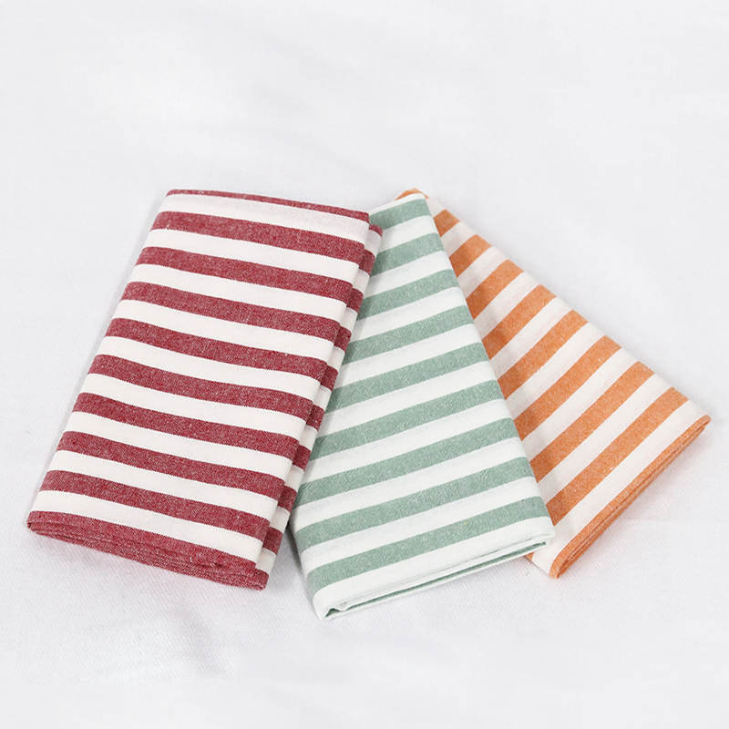 Cotton Stripe Jacquard Tea Towel Kitchen Towel, Green