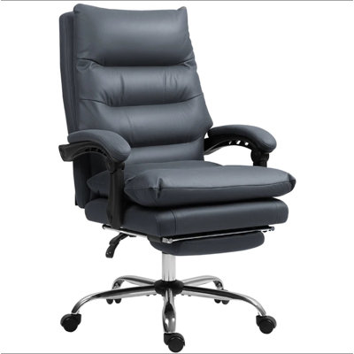 Fauteuil de bureau en microfibre à massage, fauteuil inclinable chauffant avec repose-pieds