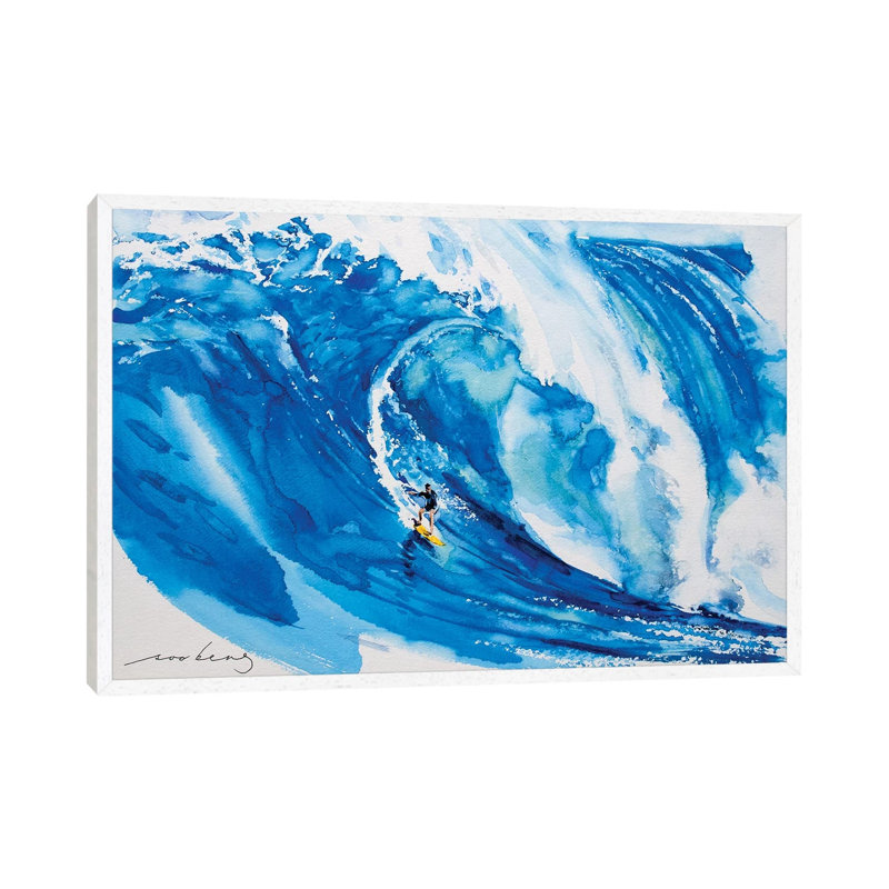 Big Wave II by Soo Beng Lim - Painting on Canvas, White Framed, 101.6 cm H x 66.04 cm W