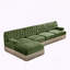 Canapé Chesterfield 135 en L en velours avec jupe à pampilles-940351152