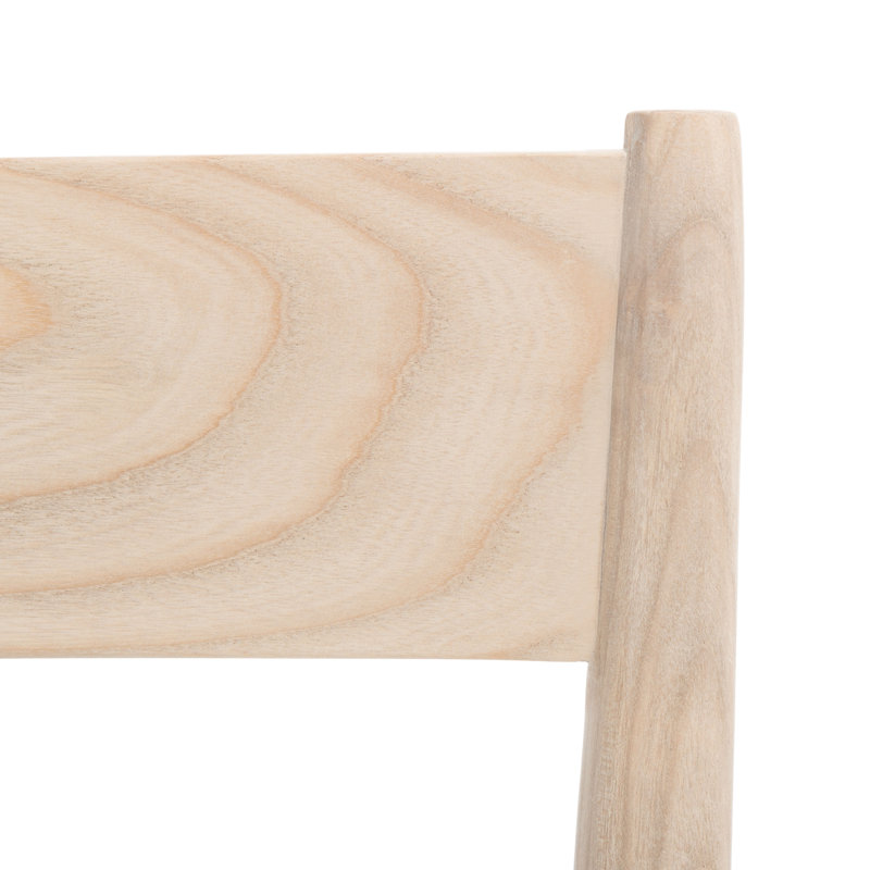 Chaise d'appoint en bois massif Cosme, Noir / bois clair