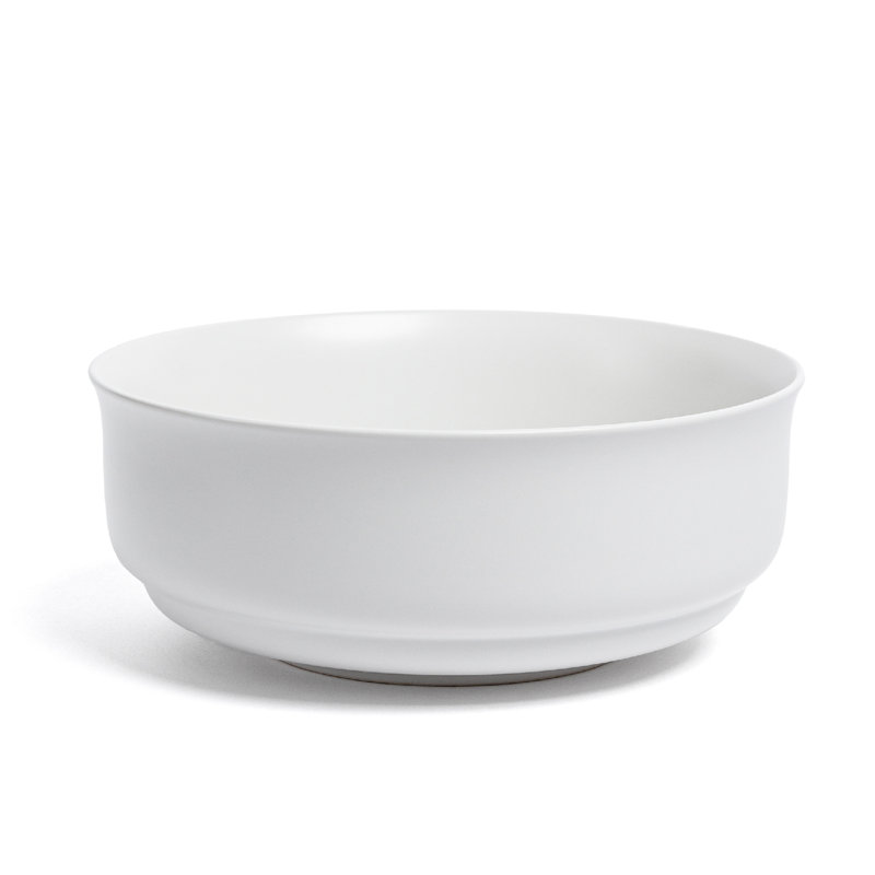 over&back Rimmed Semi Hand-Finished Stoneware 10" Serving Bowl, White