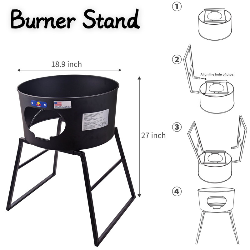 ARC 23" Black Stainless Steel Propane Burner Comal Set