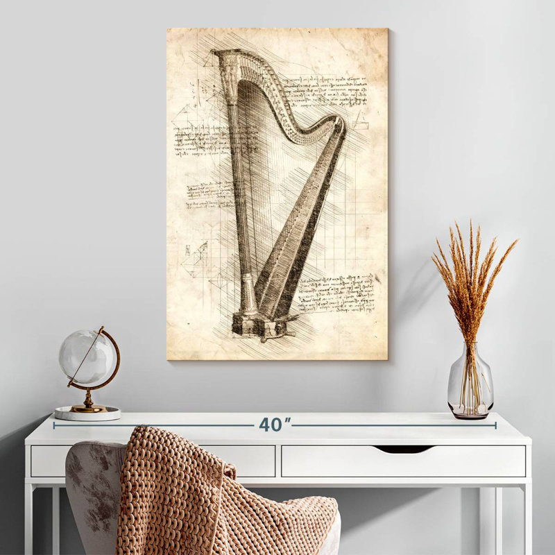 Abarca Old Harp, 30" H x 20" W