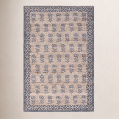 Hand-Woven Floral Performance Rug
