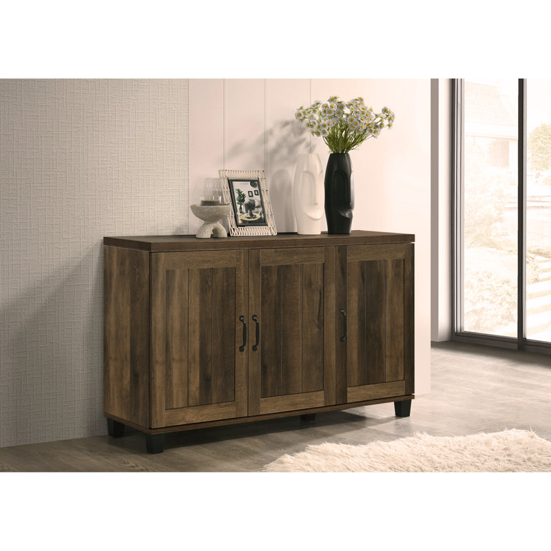 Corby 3-Door 16 Pair Shoe Storage Cabinet,45" 3-Door Shoe Cabinet, Dark Oak