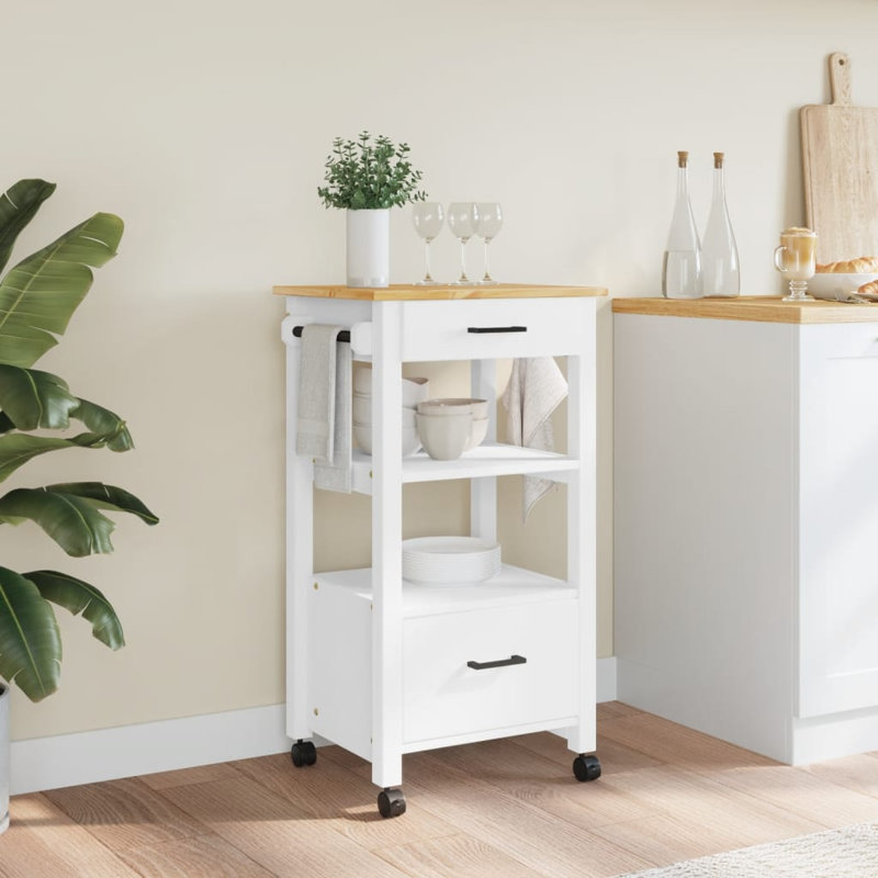 Kitchen Serving Cart, White
