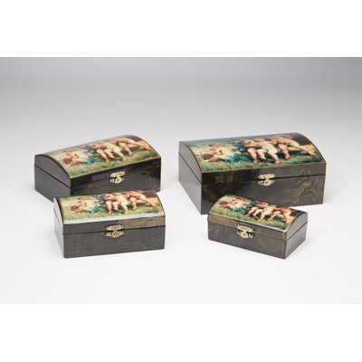 4-Piece Cherub Design Jewellery Box Set