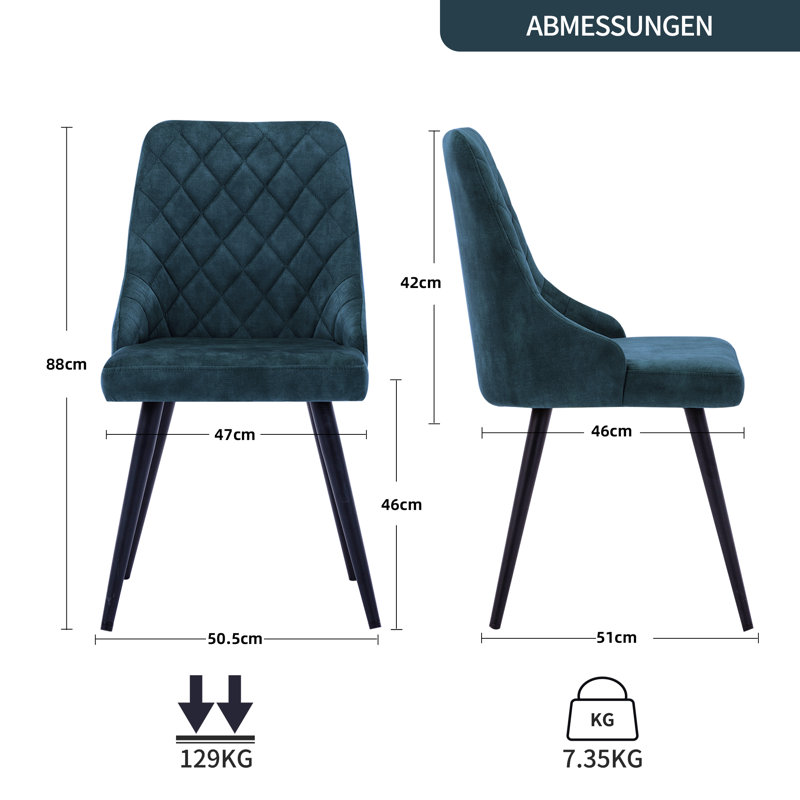 Olmo Upholstered Dining Chair, Blue