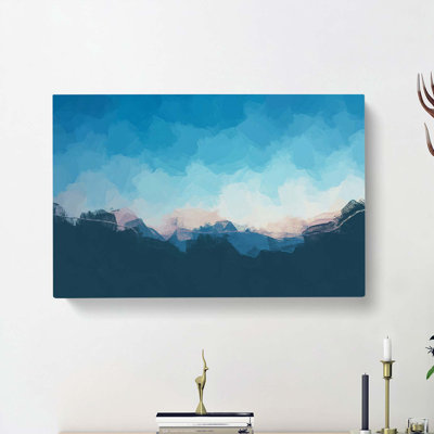 Over The Mountains In Abstract - Wrapped Canvas Painting