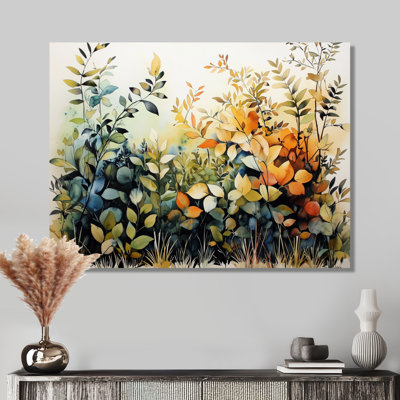 Botanical Dreamscape Of Ferns In Autumn II - Botanicals Metal Wall Art, Modern Metal Print