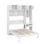 Lit escamotable double pleine grandeur avec bureau, armoire supérieure et tablettes-386891150-386891151