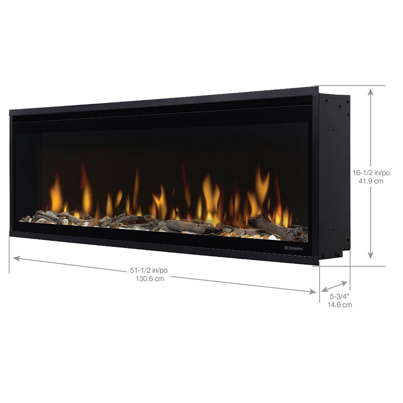 Evolve Black Electric Fireplace with 8530 BTU, 16.49" H x 51.41'' W x 5.79" D