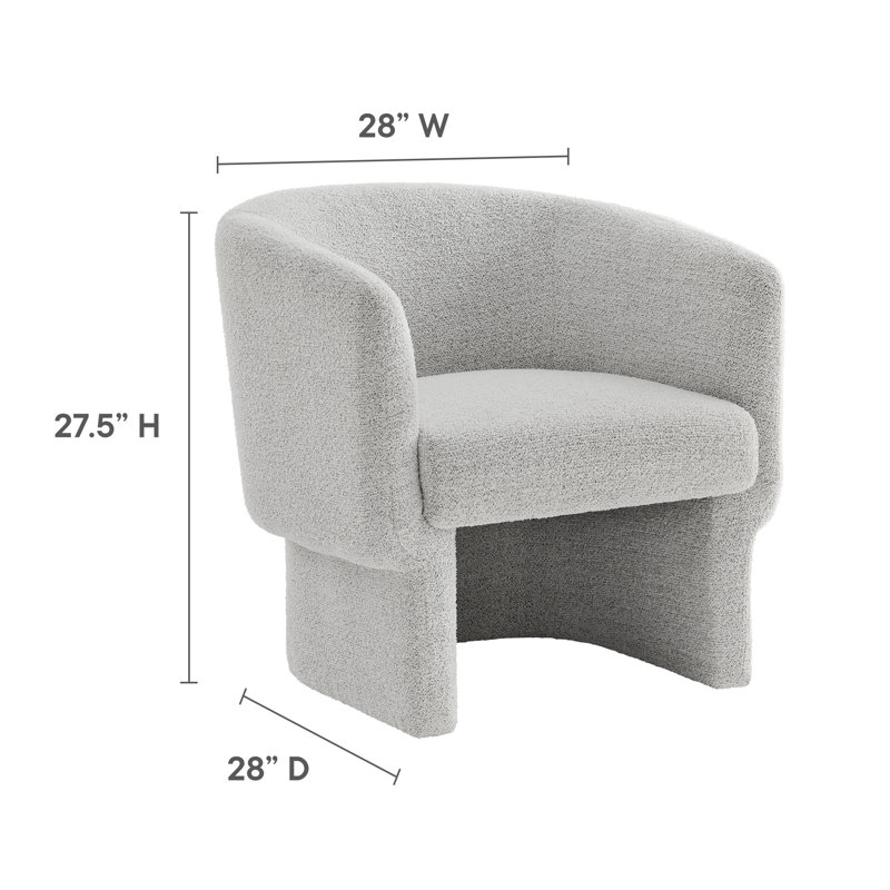 Fauteuil d'appoint rembourré en tissu Greer Boucle, Tissu de papier journal