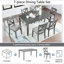 Ensemble de table et chaises de salle à manger en bois massif 7 pièces, table moderne de 58,5 pouces avec 6 chaises rembourrées (style X-Back) pour la cuisine et la salle à manger-896052308