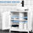 Under Sink Bathroom Cabinet - White 2 Doors Added Storage Space Extra