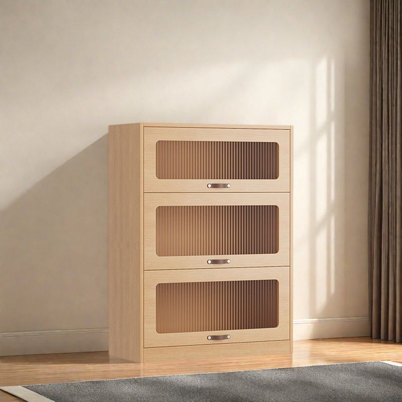 Rabehi, (3 Shelves) 42.5"H x 31.4"W x 13.7"D, Brown