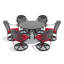 Ensemble de salle à manger d'extérieur 7 pièces en aluminium coulé avec chaises pivotantes 7 pièces