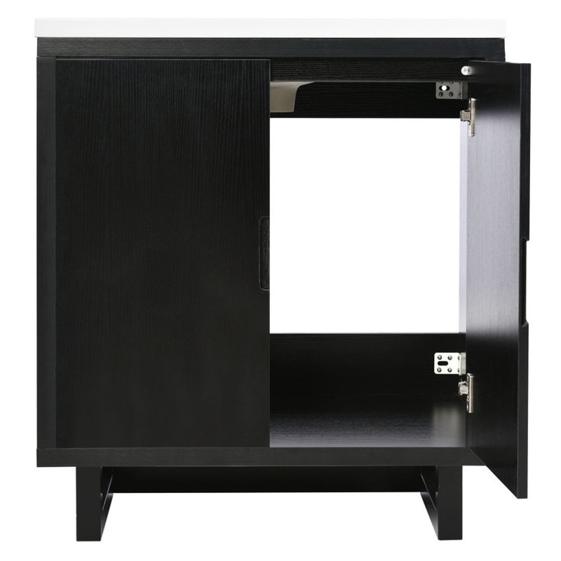 Ensemble de meuble-lavabo 30 po avec lavabo | Structure en bois massif, armoire de rangement combinée | Conception durable et élégante