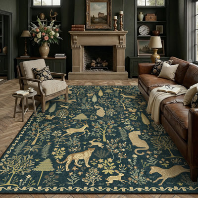 Tapis lavable pour animaux avec envers antidérapant Scarlett Woodland