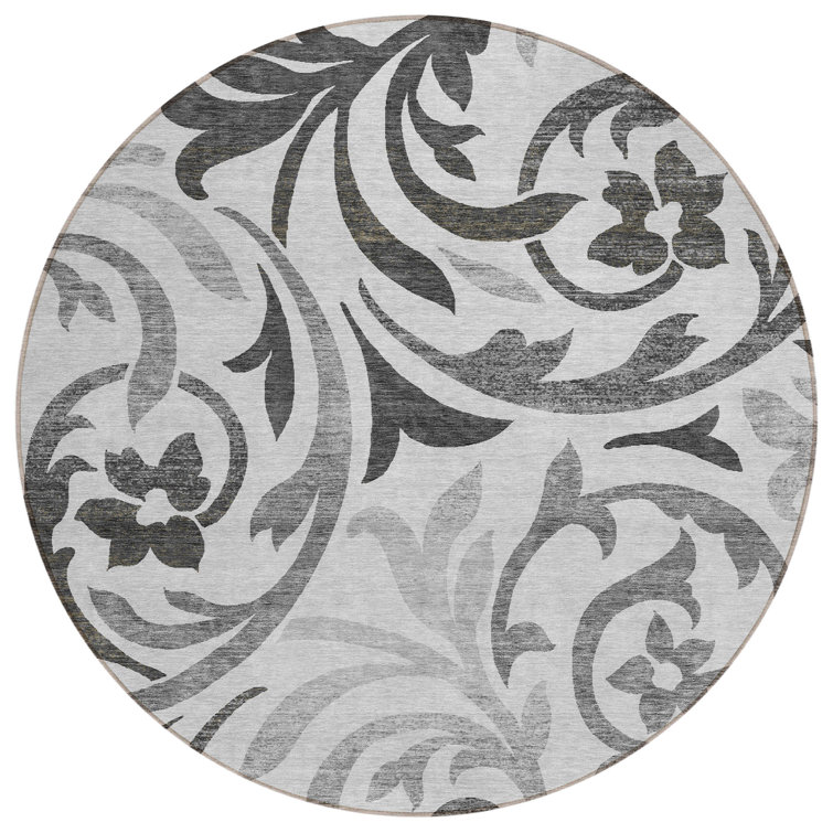 Washable Floral Indoor / Outdoor Rug
