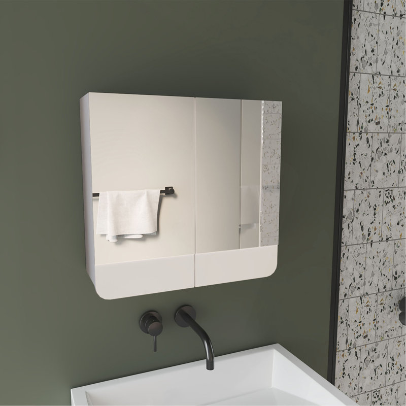 Armoire à pharmacie à miroir avec tablettes intérieures, solution de rangement de salle de bain moderne et organisateur