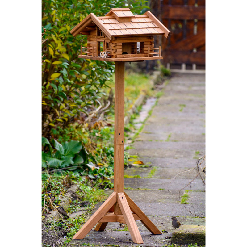 Almaree Wood Pole Decorative Bird Feeder