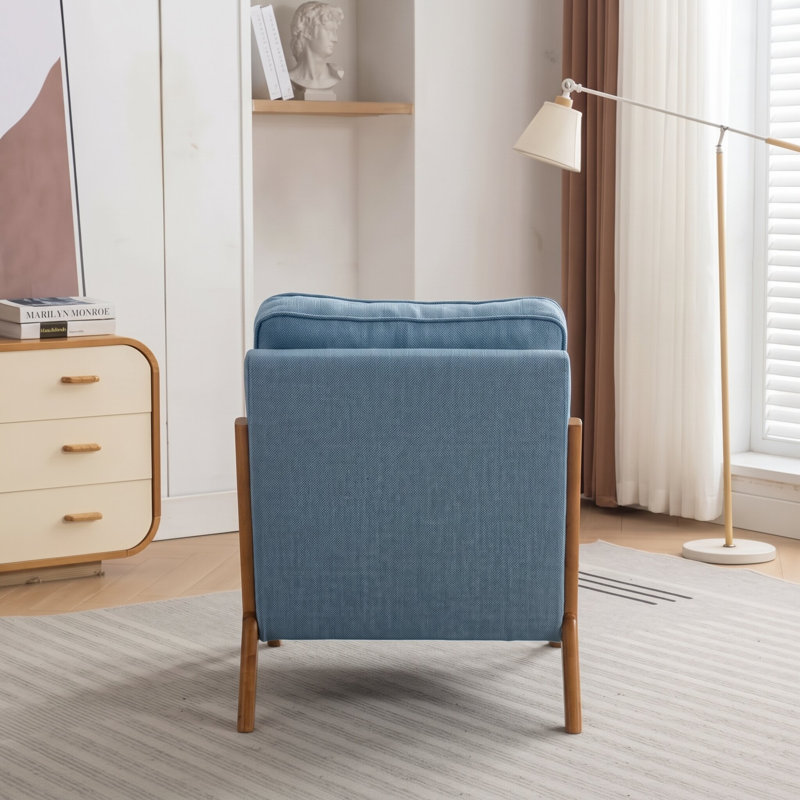 Fauteuil rembourré, Lin bleu marine