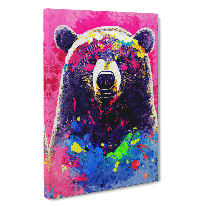 Splashed Bear No.2 Abstract - Wrapped Canvas, 50cm H x 35cm W x 3cm D