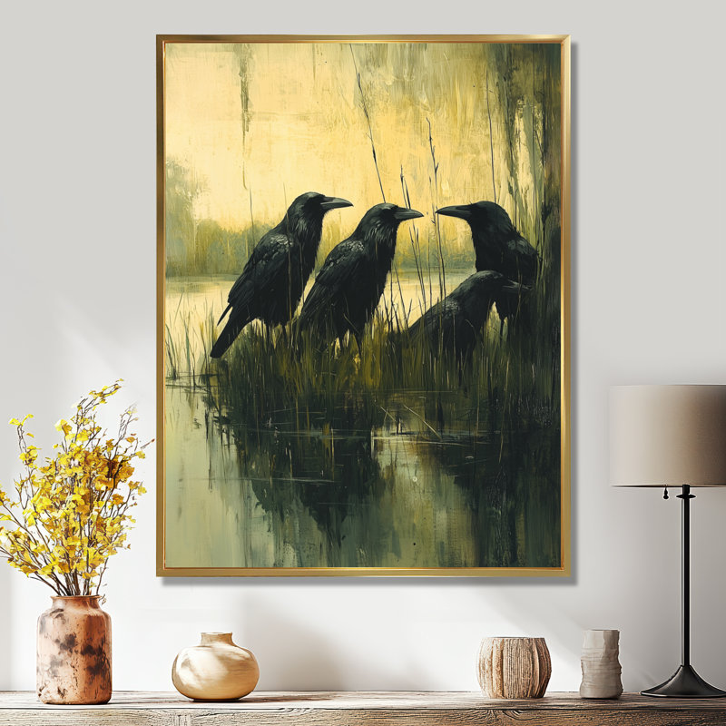 Lamberton - Animals Wall Art, 32" H x 24" W, Impression encadrée flottante, Doré