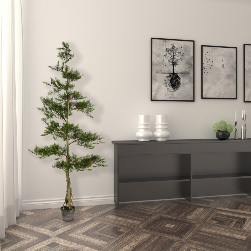 Artificial Potted Cedar Tree, 72" H x 30" W x 30" D