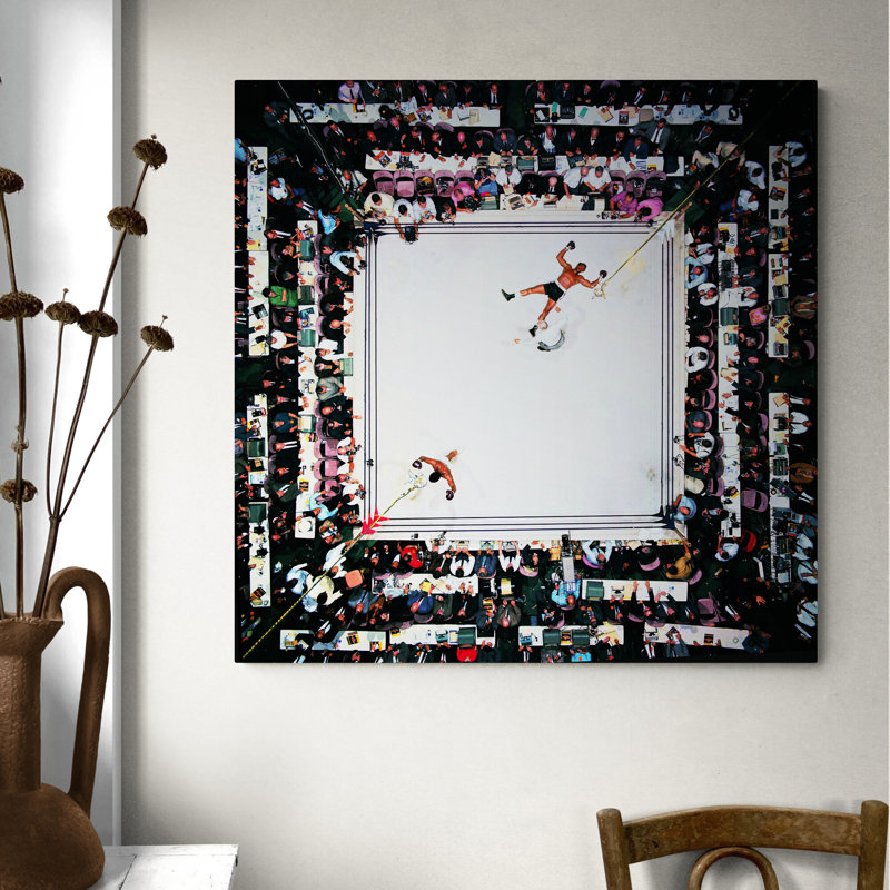 Muhammad Ali Knockout From Above - Wrapped Canvas Print, 41cm H x 41cm W