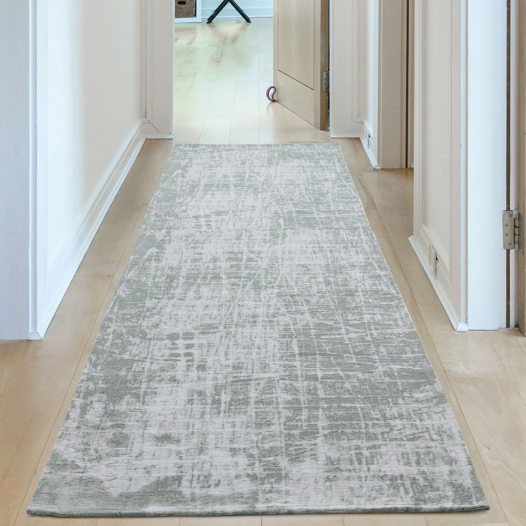 Carina Modern Washable Rugs in Green | 6922